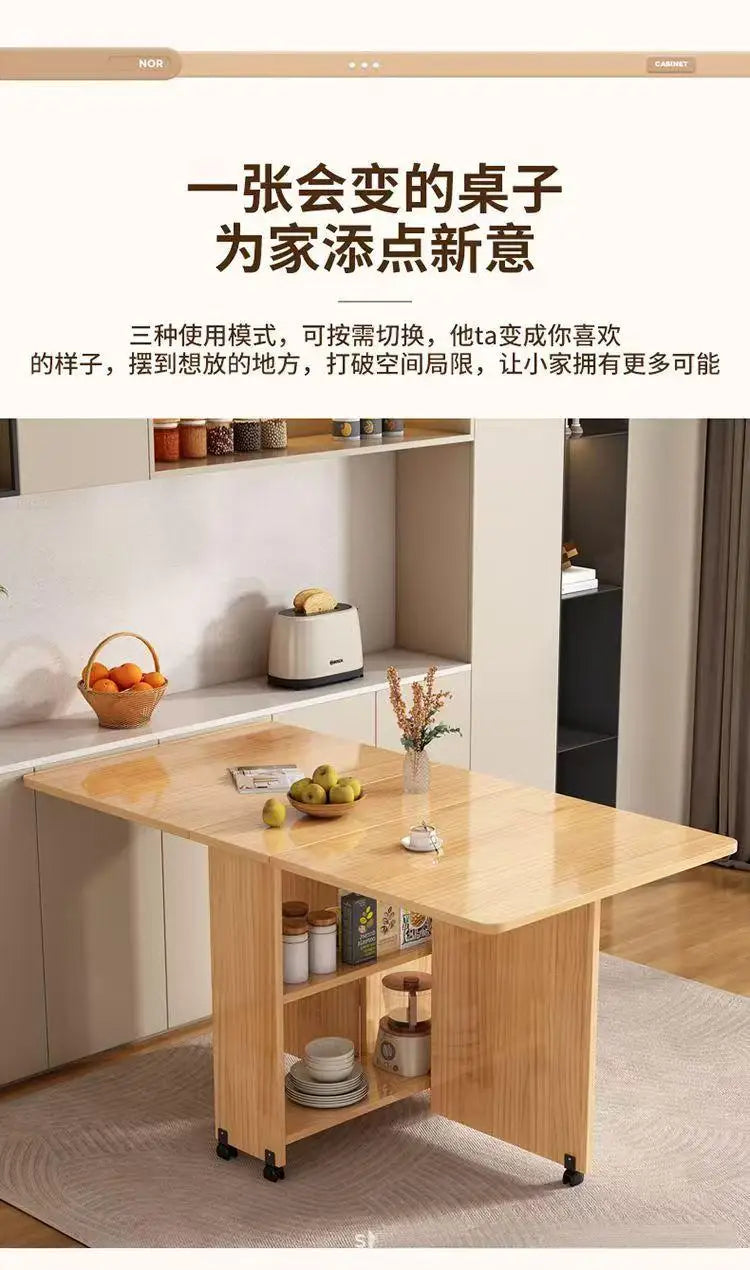 Table à Manger Pliante en Bois Massif - Table Rectangulaire Multifonction