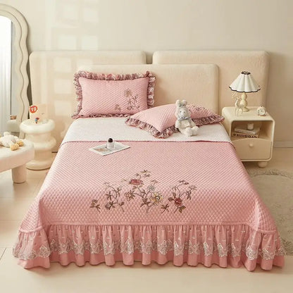 Ensemble de couvre-lit d'été brodé chic - léger et doux, 1 à 3 pièces