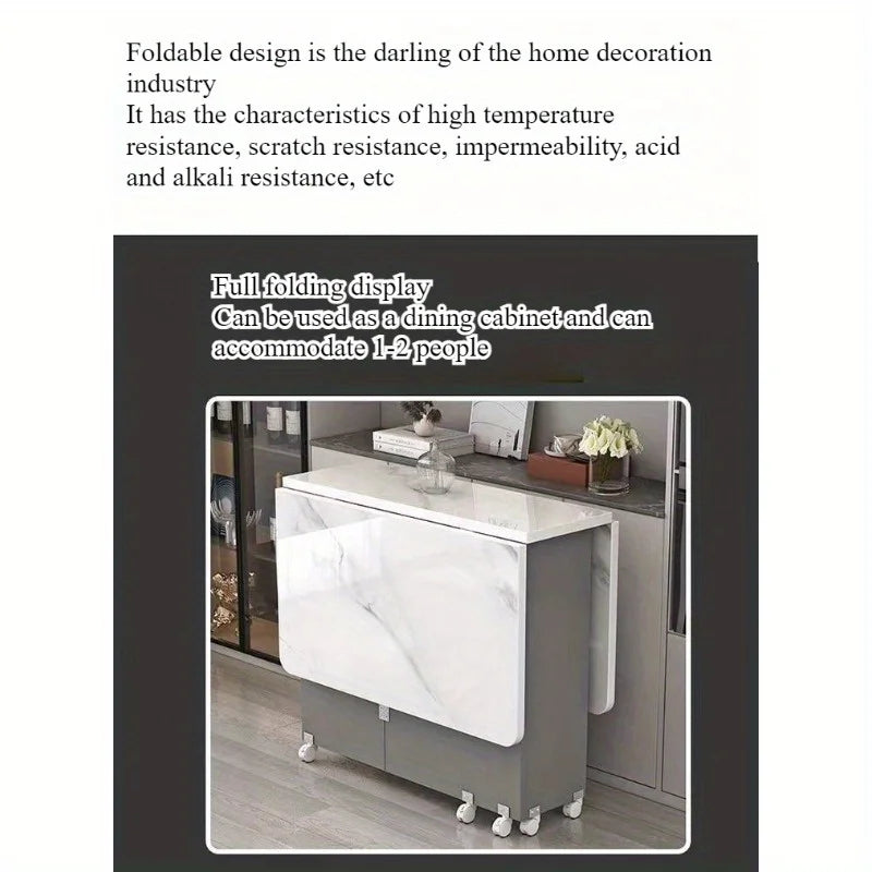 Table à Manger Pliante Rectangulaire Multifonction pour Petit Appartement