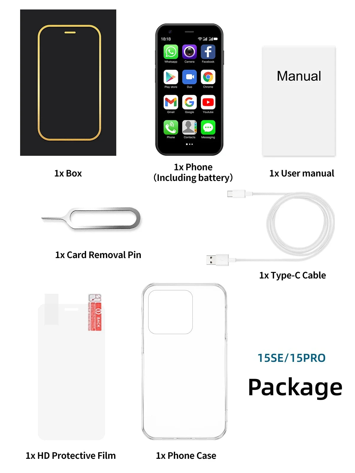 Mini Smartphone SERVO 15SE - 3G Android, WiFi & Hotspot Portable