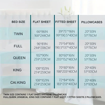 Draps de lit luxe respirants 3/4 pièces, ultra doux et faciles à installer