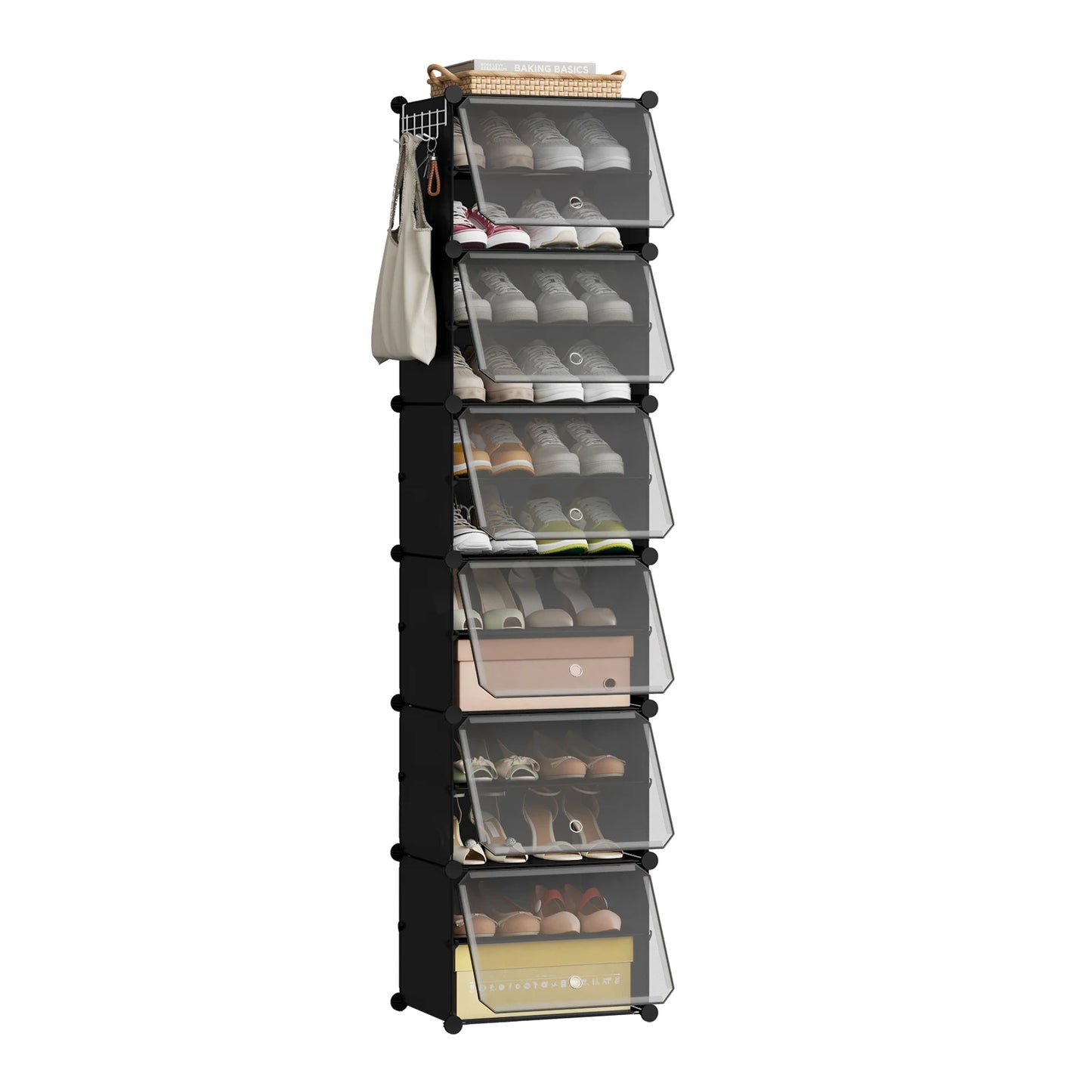Armoire à chaussures pliable en PP transparent - Organisateur modulaire