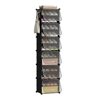 Armoire à chaussures pliable en PP transparent - Organisateur modulaire