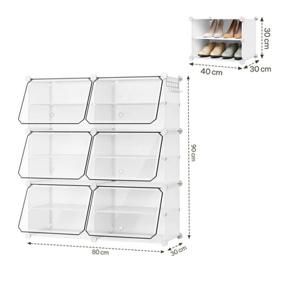 Armoire à chaussures pliable en PP transparent - Organisateur modulaire