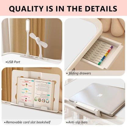 Bureau d'Ordinateur Pliable et Réglable pour Petite Espace