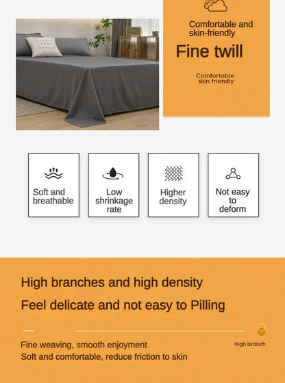 Drap Plat Doux Uni pour Lit Double - Confort et Élégance