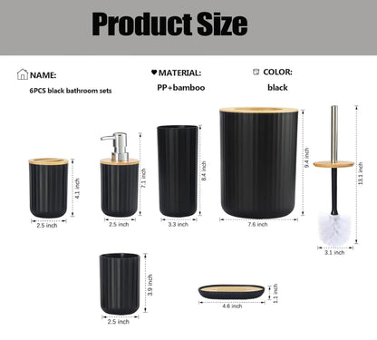 Ensemble de salle de bain moderne : porte-brosse, poubelle & plus