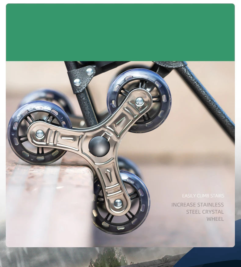 Chariot d'épicerie léger et pliable pour escalier - Idéal voyage