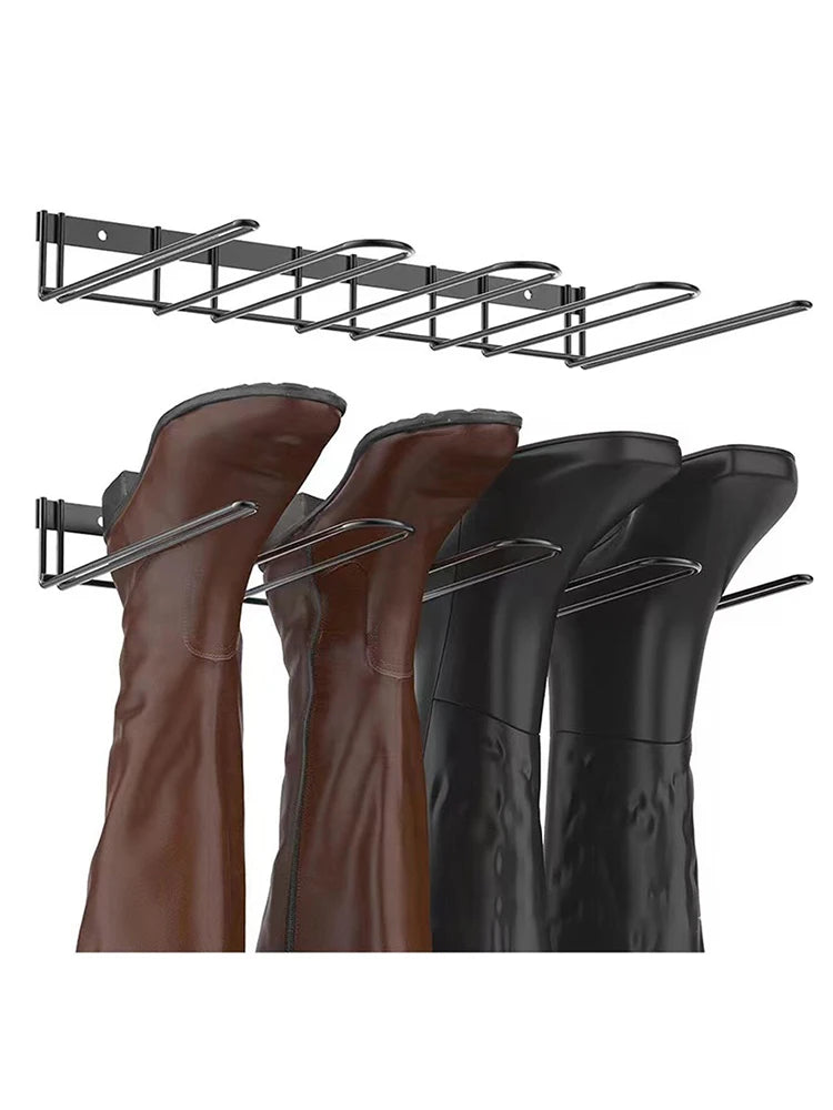 Porte-bottes mural en métal pour 4 paires - Organisateur élégant
