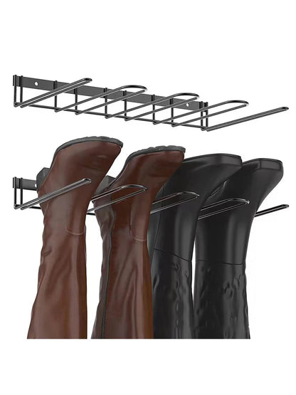 Porte-bottes mural en métal pour 4 paires - Organisateur élégant