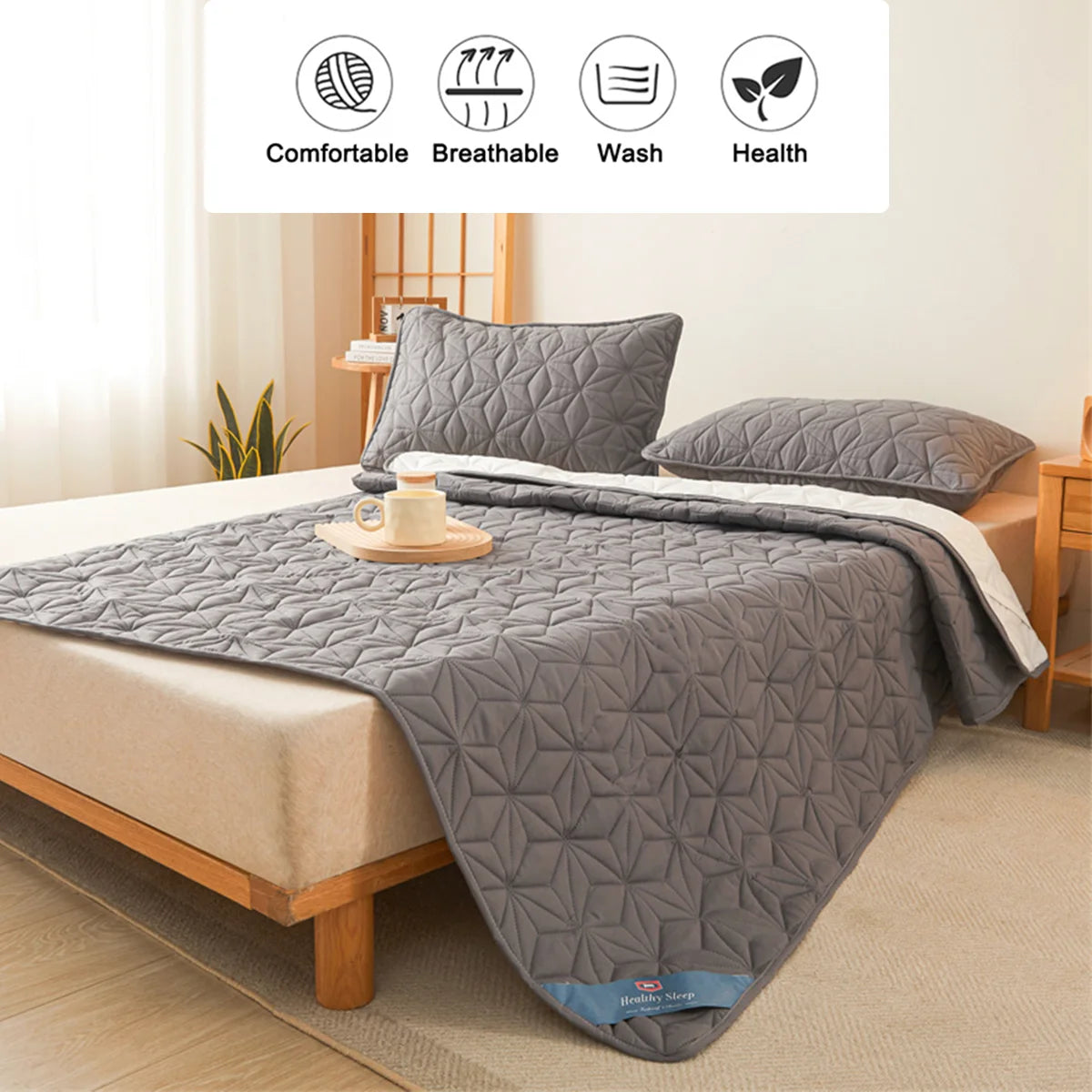 Surmatelas imperméable matelassé pour lit simple et double 140/160