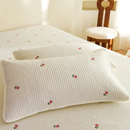 Ensemble Couvre-lit Matelassé Chic en Coton - 3 Pièces avec Taies