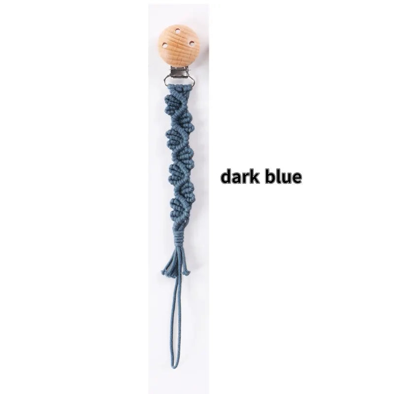 Porte-tétine en macramé et chanvre pour bébé - Tétine en coton artisanale