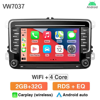 Autoradio GPS Android 13 pour VW, Skoda, Golf, Passat - 2Din