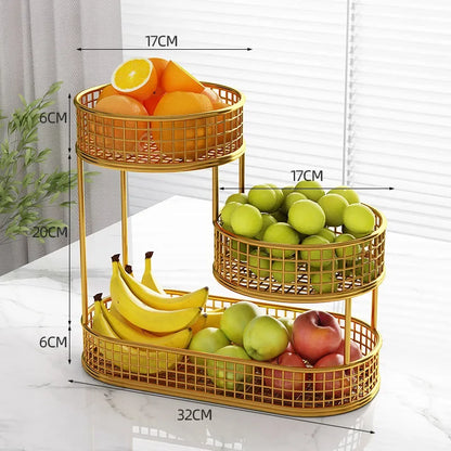 Présentoir à fruits en acier inoxydable - Boîte de rangement élégante