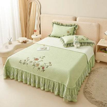 Ensemble de couvre-lit d'été brodé chic - léger et doux, 1 à 3 pièces