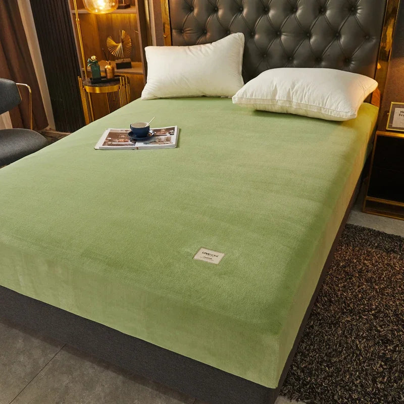 Drap-housse en peluche douce OKHOME - Literie chaude et luxueuse