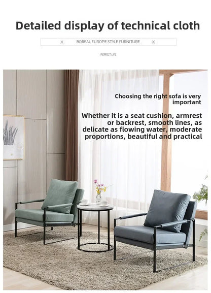 Canapé paresseux nordique en fer forgé pour salon et balcon