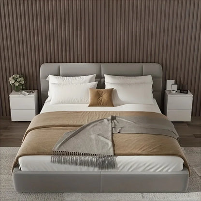 Table de chevet blanche en bois avec 2 tiroirs - Rangement chic