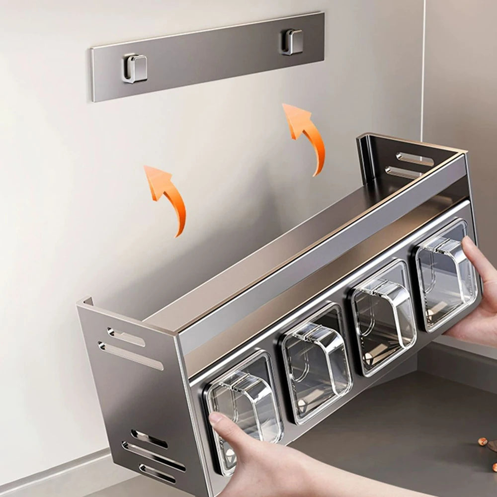 Etagère d'assaisonnement murale sans perçage, pratique et design