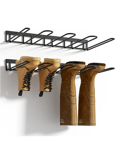 Porte-bottes mural en métal pour 4 paires - Organisateur élégant
