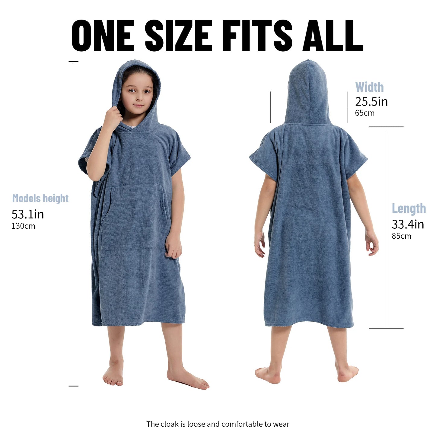 Robe de bain enfants avec capuche - Poncho de plage absorbant