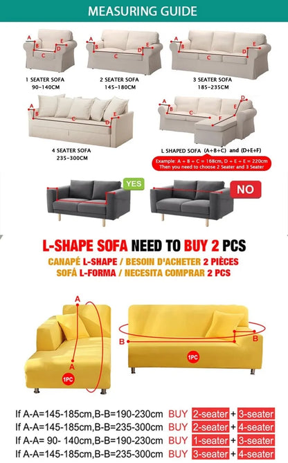 Housse de canapé en velours élastique pour salon - 1 à 4 places