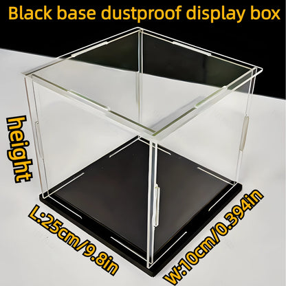 Boîte d'exposition acrylique noire pour poupées et objets de collection