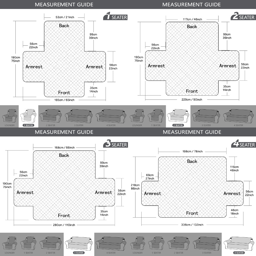 Housse de canapé réversible 1/2/3/4 places - Protection enfants & animaux