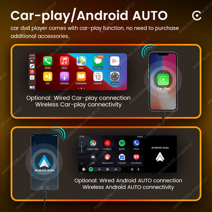 Autoradio 1Din sans fil CarPlay & Android Auto - Écran 6.86'' HD