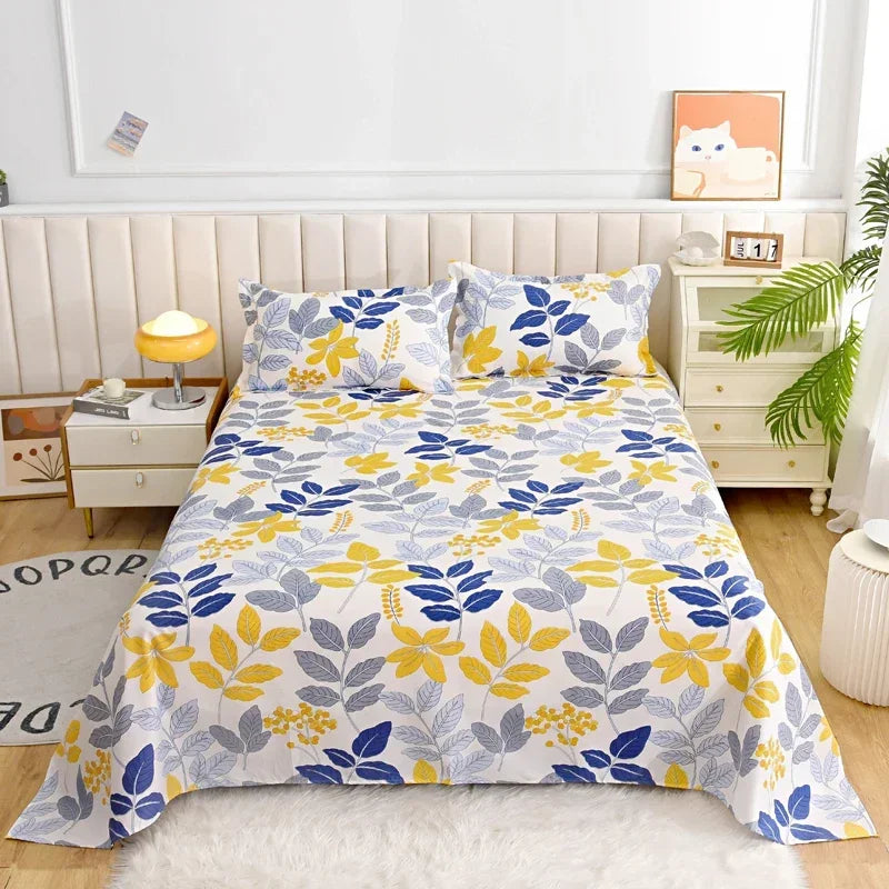 Draps de Lit Fleuri Réactifs pour Lit Double, Simple, Queen, King