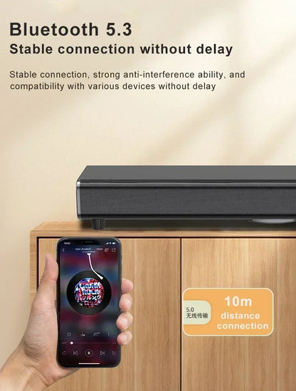 Barre de son 9D avec caisson de basses, Bluetooth & HDMI