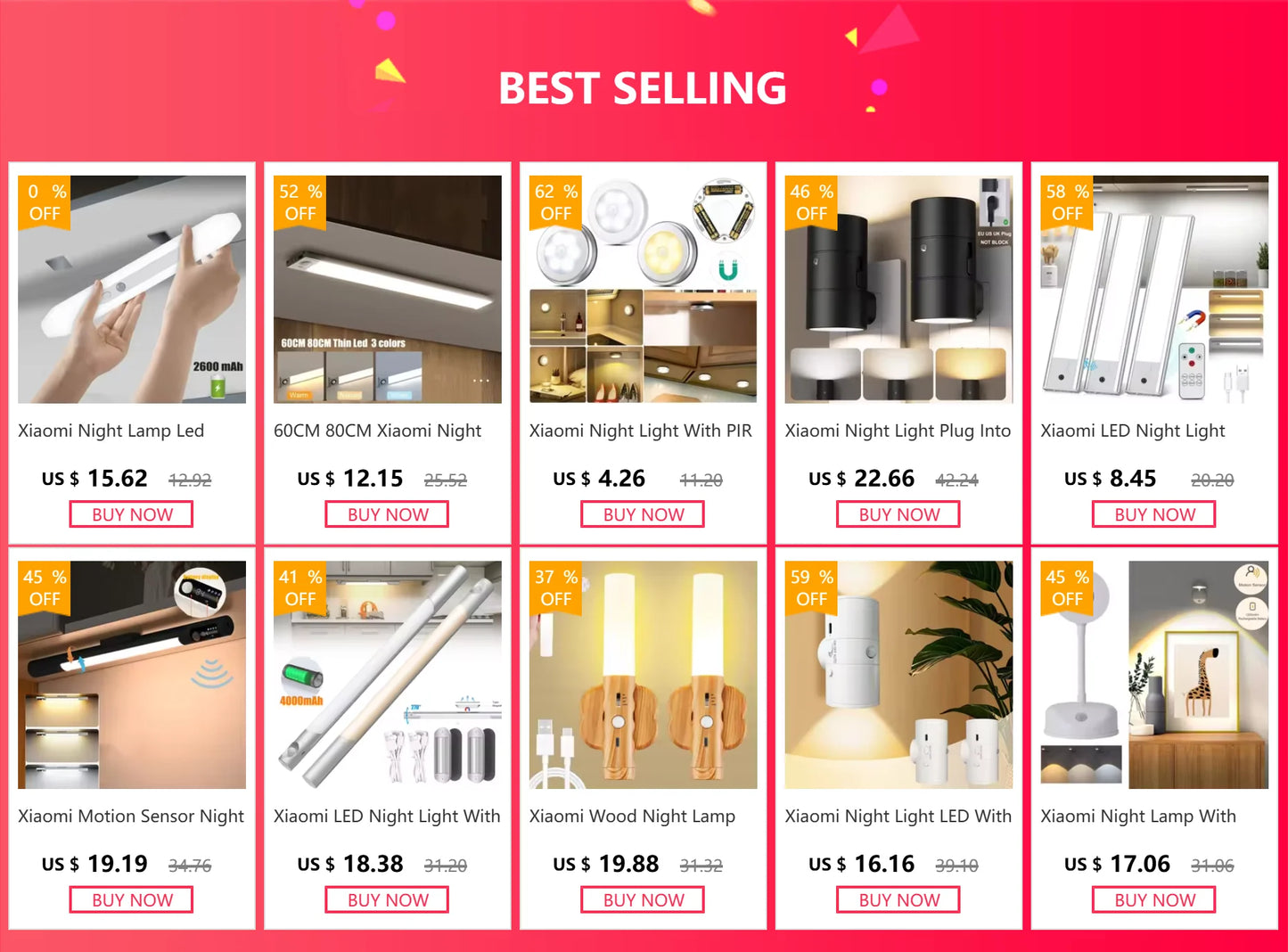 Veilleuse LED sans fil Xiaomi avec capteur de mouvement - Rechargeable