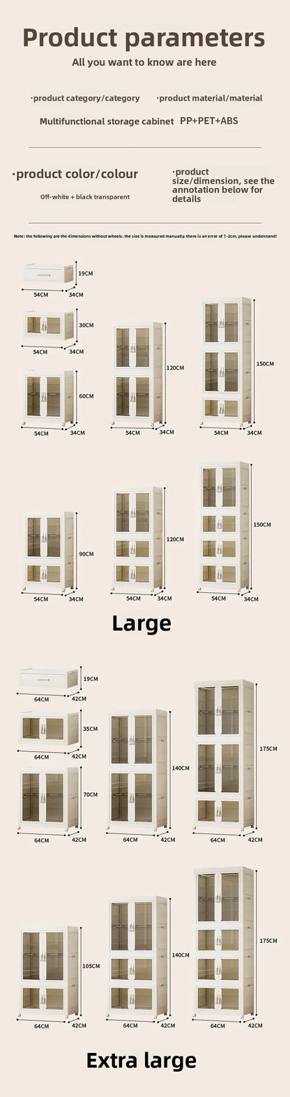 Armoire de rangement pliable multifonction pour vêtements et maison