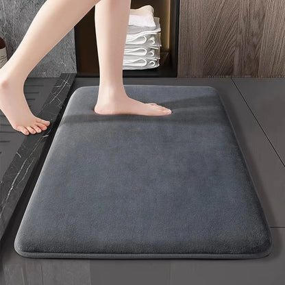 Tapis de bain antidérapant en velours corail - Confort et style
