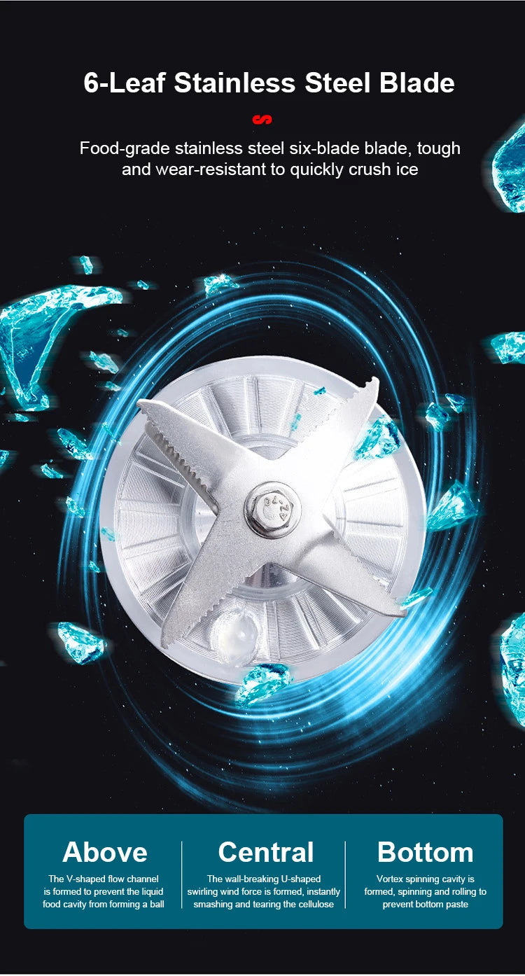 Mélangeur commercial 2000W sans BPA - Robot culinaire puissant