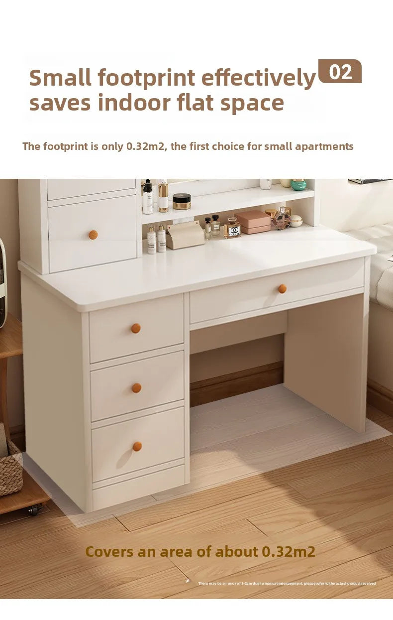 Commode avec Miroir : Table de Maquillage Rangement Petit Appartement