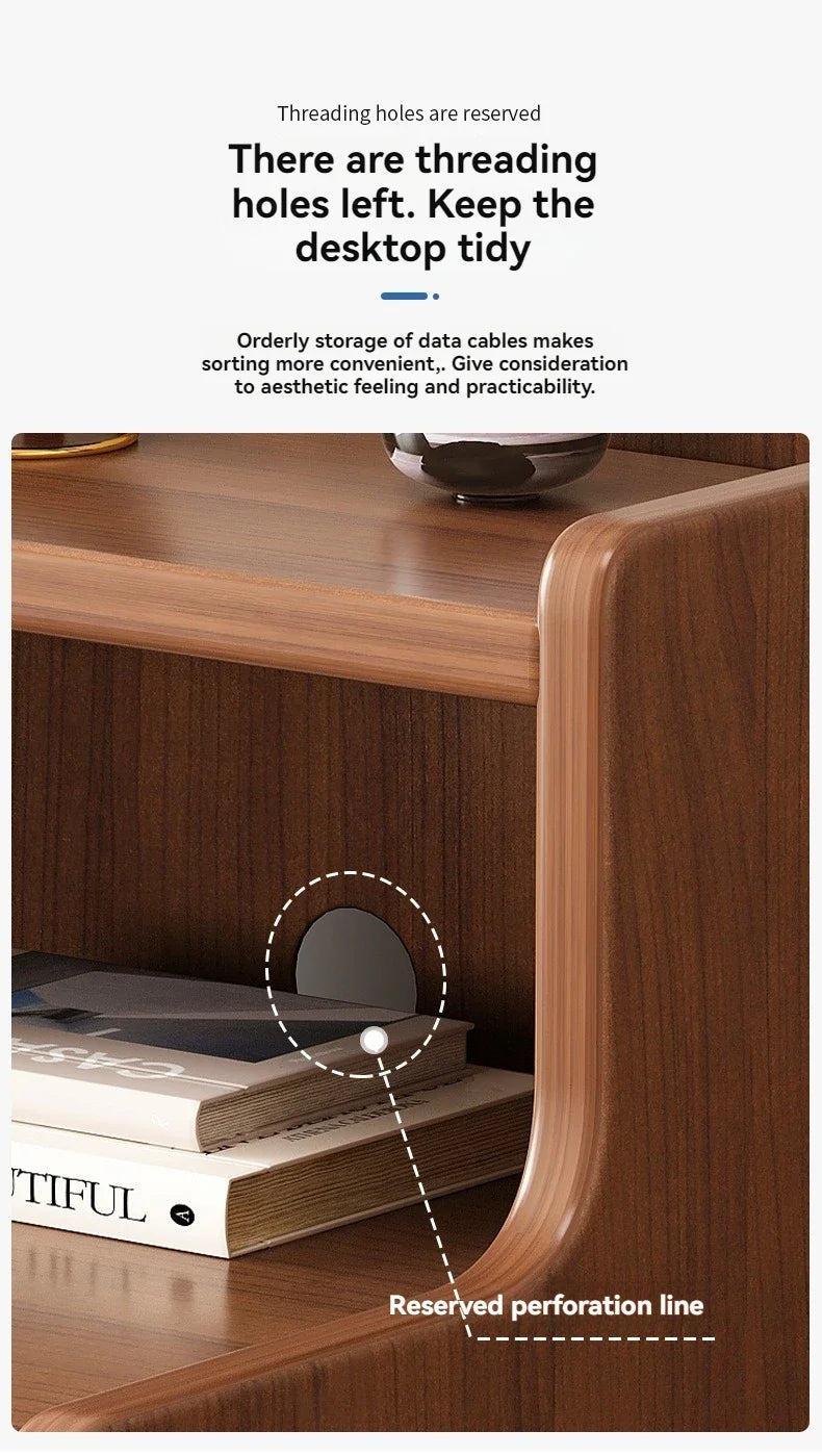 Armoire de chevet en bois massif pour petite chambre à coucher