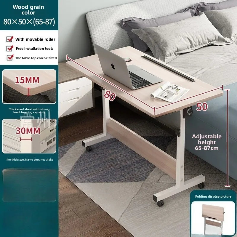 Table pliante mobile avec rouleaux - Table de chevet polyvalente