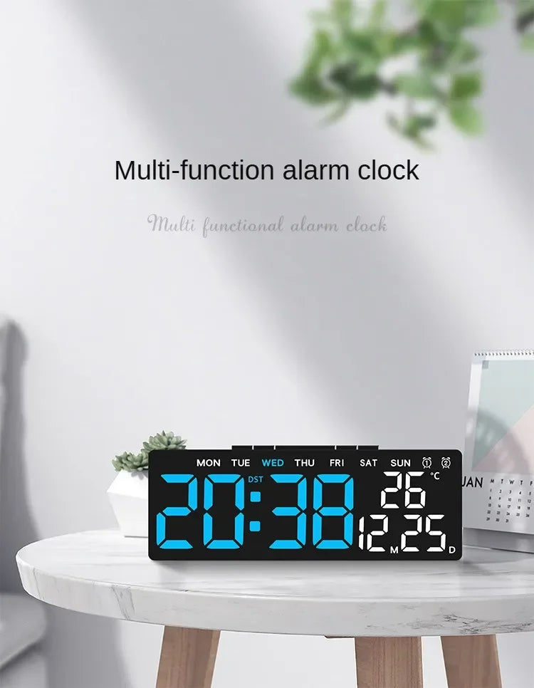 Réveil numérique LED avec température, date et mode nuit
