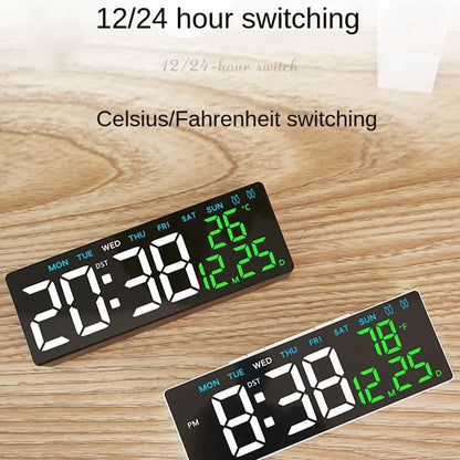 Réveil numérique LED avec température, date et mode nuit