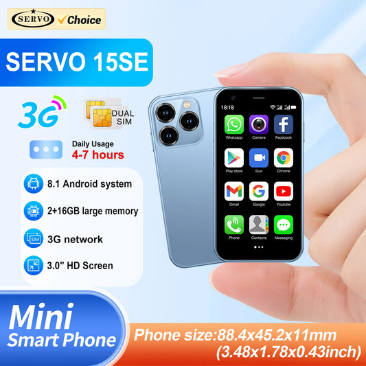 Mini Smartphone SERVO 15SE - 3G Android, WiFi & Hotspot Portable