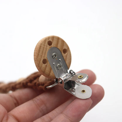 Porte-tétine en macramé et chanvre pour bébé - Tétine en coton artisanale