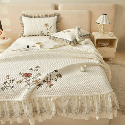 Ensemble de couvre-lit d'été brodé chic - léger et doux, 1 à 3 pièces