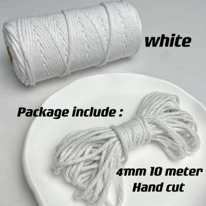 Corde en coton naturel 4mm pour macramé - 10m de créativité DIY