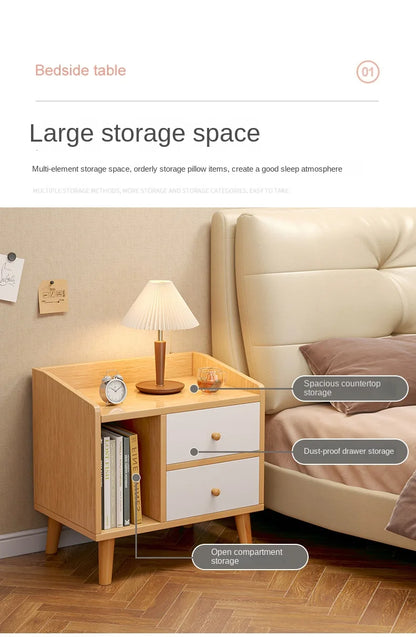 Armoire de Chevet Moderne en Bois Massif - Wuli House