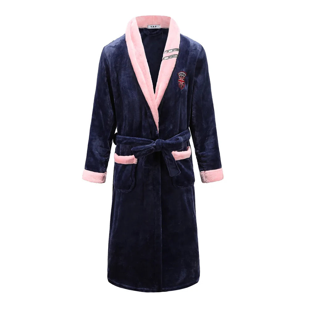 Robe de Nuit en Molleton Corail pour Couples - Peignoirs Douillets