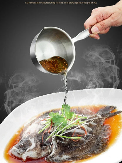 Marmite en inox avec manche en bois - Casserole épaisse 1PC