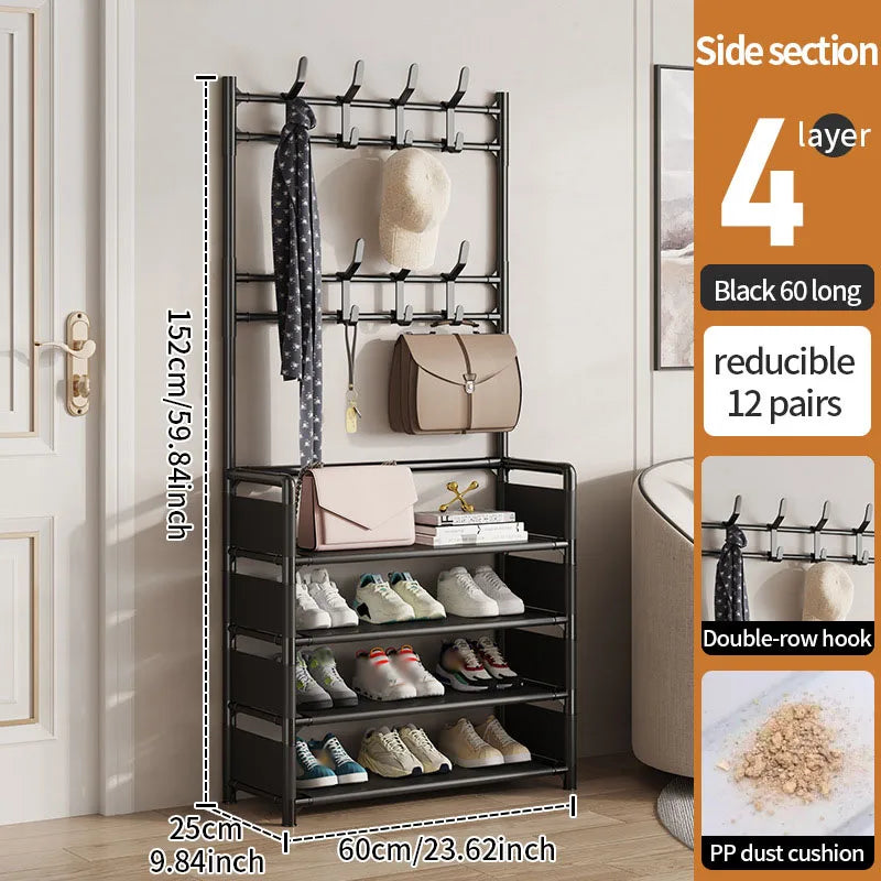 Cintre multicouche et étagère à chaussures en bois pour un rangement pratique