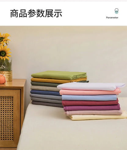 Drap Plat Doux Uni pour Lit Double - Confort et Élégance